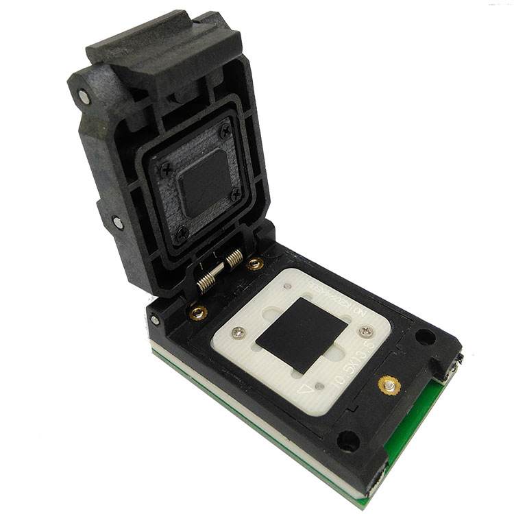 bga63-0.8翻盖探针转48测试座bga63-0.8烧录座u盘转dip48工厂直销-淘